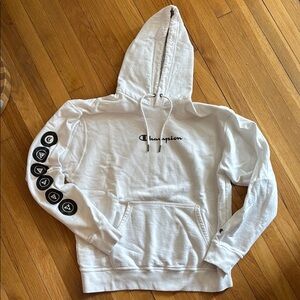 Champion White Hoodie with Logo